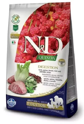 Farmina N&D dog QUINOA (GF) adult medium&maxi, digestion, lamb and fennel granule pre psy 7kg