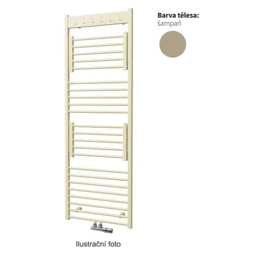 Isan Flexi s háčky radiátor flexi s háčikmi 173,5x60 cm šampaň stredové pripojenie DFLH17350600CHAS