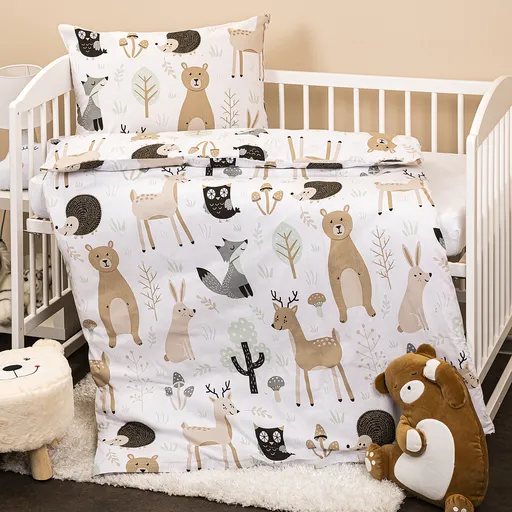 4Home Detské bavlnené obliečky do postieľky Nordic Friends, 100 x 135 cm, 40 x 60 cm, 100 x 135 cm, 40 x 60 cm
