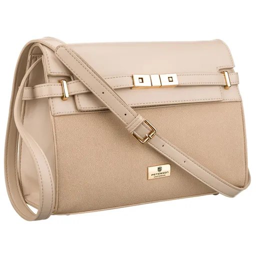 Béžová dámska crossbody kabelka Peterson so zapínaním na zips a magnet