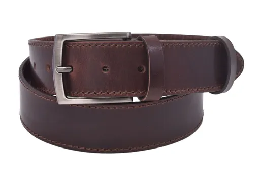 Pánsky kožený opasok 740-40-116 tmavohnedý šitý pracka Izidor
