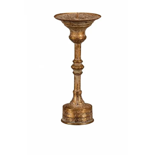 Kovový svietnik na podstavci Candela 23 cm, zlatá, 23 cm