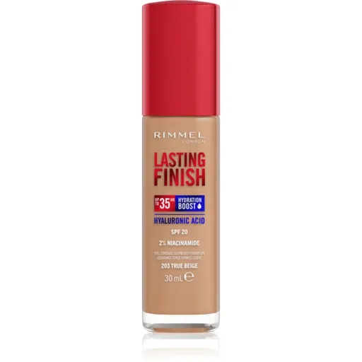 Rimmel Lasting Finish 35H Hydration Boost hydratačný make-up SPF 20 odtieň 203 True Beige 30 ml