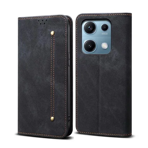 DENIM Peňaženkový kryt pre Xiaomi Redmi Note 14S čierny