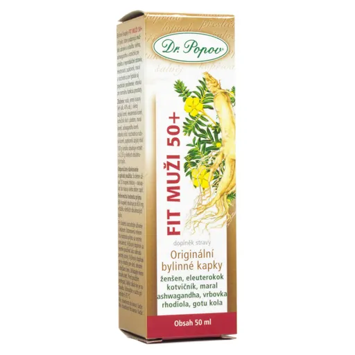 DR.POPOV Fit muži 50+ originálne bylinné kvapky 50 ml