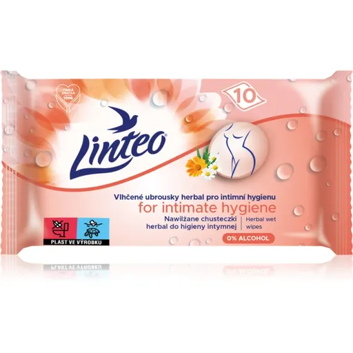 Linteo Personal hygiene vlhčené obrúsky na intímnu hygienu mini herbal 10 ks