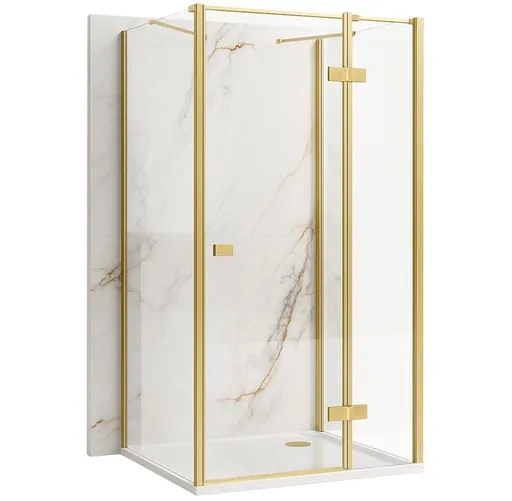 REA/S - Sprchovací kút Atlas 100x80 Brush Gold vpravo KPL-K4775