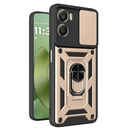 RING CAMERA Kryt s držiakom pre Motorola Moto G06 / G06 Power zlatý