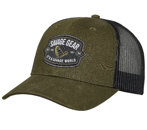 Savage gear šiltovka badge trucker cap green