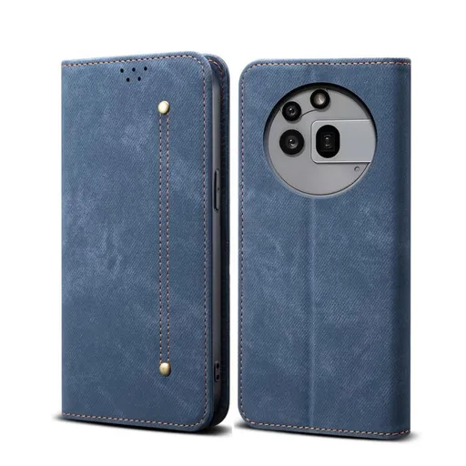 DENIM Peňaženkový kryt pre Nothing Phone (3a) Pro modrý