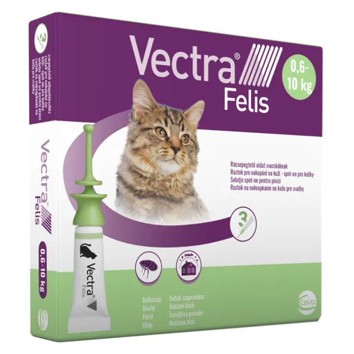 VECTRA Felis Spot-On pre mačky 0,6-10 kg 0,9 ml 3 pipety