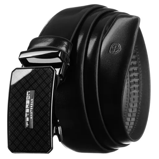 Čierny pánsky kožený opasok s automatickou prackou - Peterson