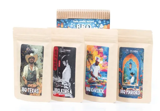 Darčeková súprava korenia BBQ - Kórea, Karibik, Maroko a Texas