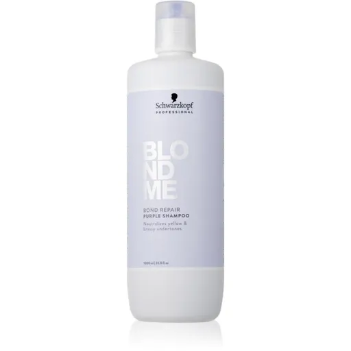 Schwarzkopf Professional Blondme Bond Repair Purple Shampoo fialový šampón pre blond vlasy 1000 ml