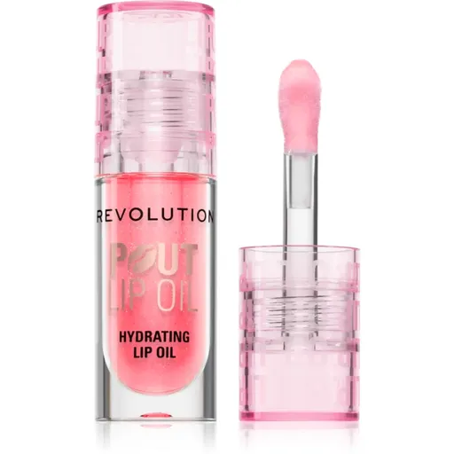 Makeup Revolution Pout Lip olej na pery s hydratačným účinkom odtieň Pink Shimmer 3 ml