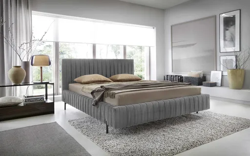 ArtElta Manželská posteľ PLISSA s výklopným roštom | 160 x 200 cm Farebné prevedenie PLISSA: Velvetmat 04