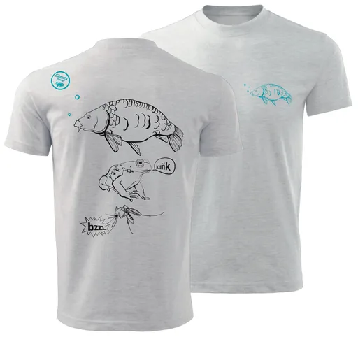 Giants fishing tričko detské kaprík šedé - 7-8 rokov