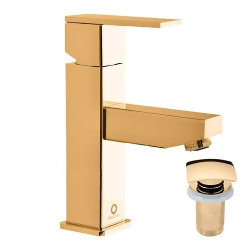 RAV SLEZÁK Loira umývadlová batéria s clic-clacom v zlatom prevedení LR529.5KZ