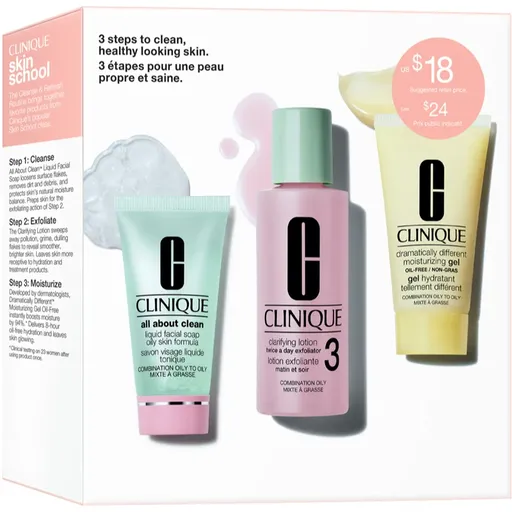 Clinique 3 Steps Skin Care Kit Skin Type 3 darčeková sada pre mastnú a zmiešanú pleť