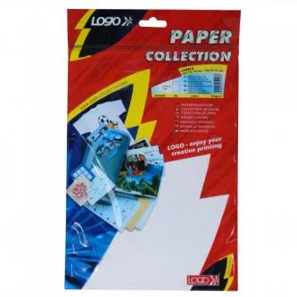 Logo etikety 210mm x 297mm, A4, matné, biele, 1 etiketa, 140g/m2, balené po 25 ks, pre inkoustové a laserové tlačiarne