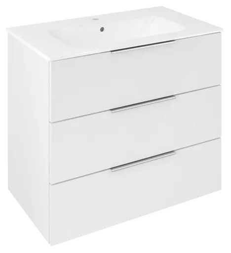 SAPHO - CIRASA umývadlová skrinka 79,8x75x46cm, 3x zásuvka, biela lesk CR831-3030