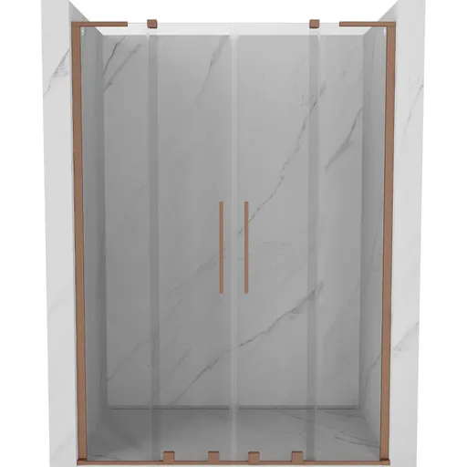 MEXEN/S - Velar L Duo posuvné sprchové dvere 150, transparent, meď kartáčovaná 871-150-003-02-65