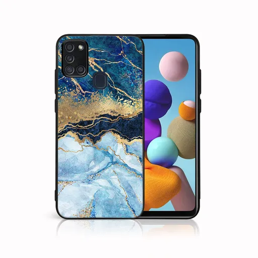 MY ART Ochranný obal pre Samsung Galaxy A21s BLUE MARBLE (141)