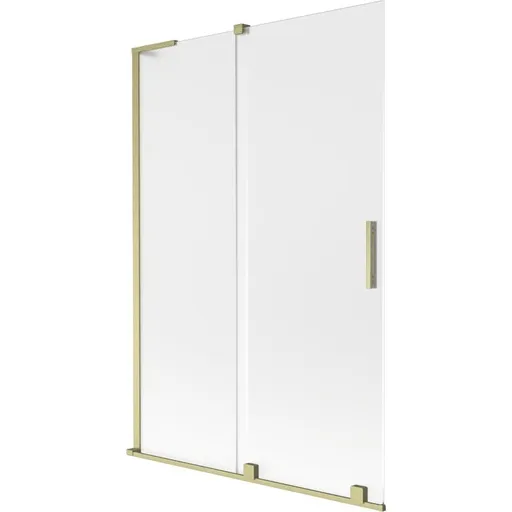 MEXEN/S - Velar L dvojkrídlová posuvná vaňová zástena 120 x 150, dekor, zlatá kartáčovaná 896-120-003-31-55