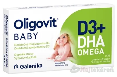 Curtis Health Caps Oligovit BABY D3 + DHA omega 30 kapsúl