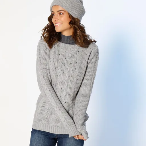 Pulóver s vrkočovým vzorom