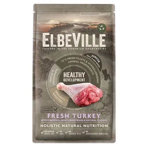 ELBEVILLE Healthy Development Fresh Turkey granule pre šteňatá 1 kus, Hmotnosť balenia (g): 1,4 kg