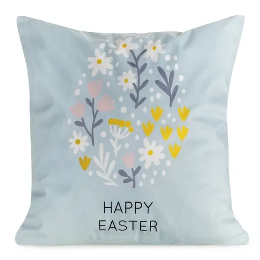 ArtFir Veľkonočná obliečka na vankúš EASTER 11 | modrá/žltá 45 x 45 cm