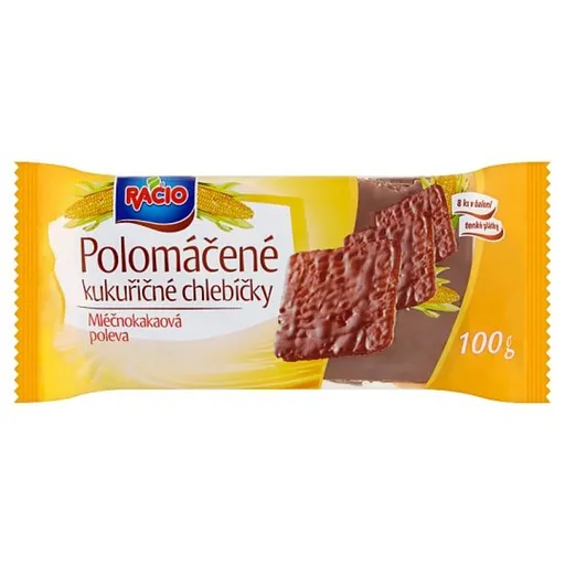 RACIO Polomáčané kukuričné mliečnokakaová poleva 100 g