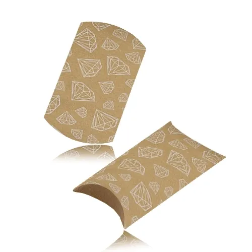 Hnedá darčeková krabička s motívom briliantov a matným povrchom