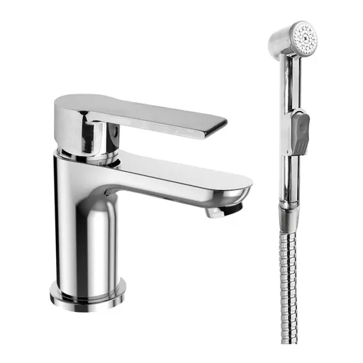 Mereo Umývadlová stojanková batéria Dita s bidetovou sprchou CBE10105D