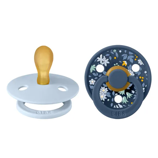 BIBS x LIBERTY Cumlíky symetrické z prírodného kaučuku Colour 2ks - veľ. 1, Baby Blue / Steel Blue