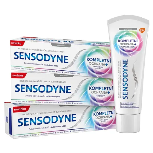 SENSODYNE Kompletní ochrana Whitening Zubná pasta 3 x 75 ml