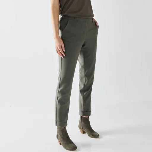 Jednofarebné úzke 7/8 keperové nohavice