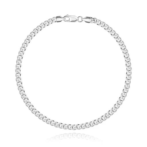 Náramok z 925 striebra - husto spájané skosené očká, oválny tvar