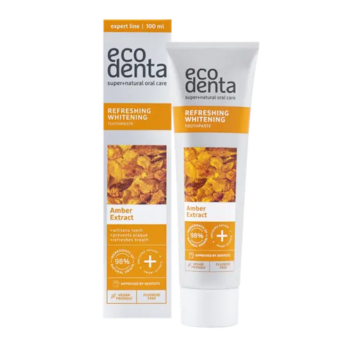 ECODENTA Osviežujúca bieliaca zubná pasta s extraktom z jantáru 100 ml