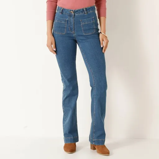 Bootcut džínsy s našitými vreckami