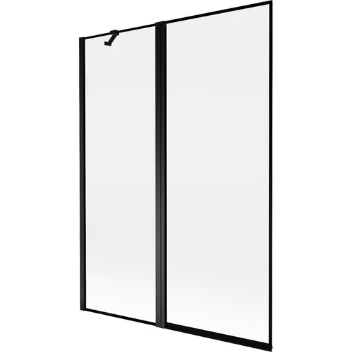 MEXEN - MIST vaňová zástena 130x150 cm 6mm f+s, čierna, okraj, ľavá 8A9-130-011-70-70-L
