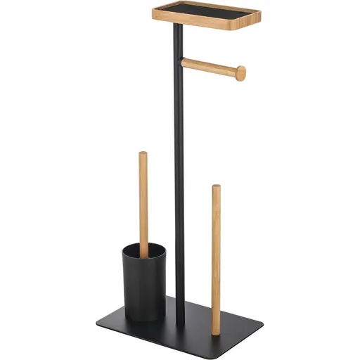 MSV Stojan na toaletný papier so štetkou a držiakom Teiki 20 x 30 x 67 cm, čierna