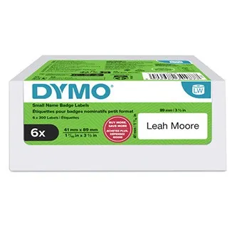 Dymo 2234187, 89mm x 41mm, menovky, odnímateľné, biele, originálne papierové štítky, 6 x 300 ks