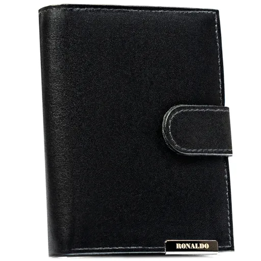 Pánska peňaženka z pravej kože v čiernej farbe so zapínaním na patentný patent - Ronaldo