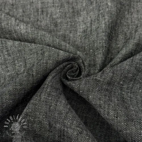 Ľan s bavlnou Denim Twill black