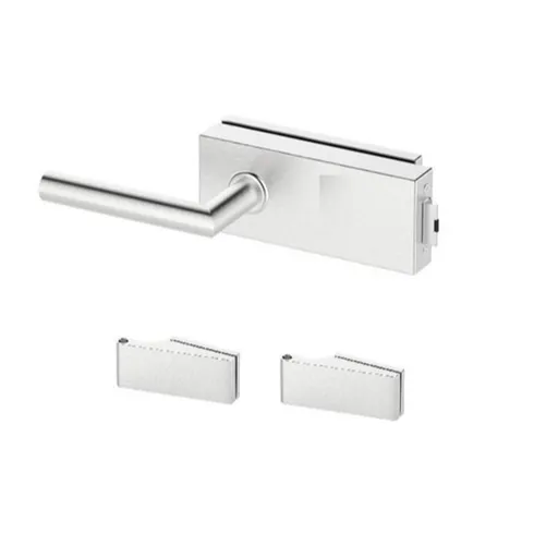 Klika + panty na sklenene dvere Naturel bez spodních rozet nerez BUDSETHBEZL