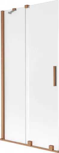 MEXEN/S - Velar dvojkrídlová posuvná vaňová zástena 95 x 150, dekor, meď kartáčovaná 896-095-000-31-65