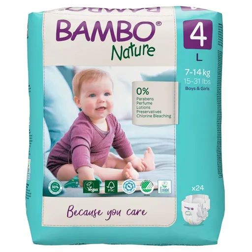 BAMBO Nature 4 Detské plienkové nohavičky 7-14 kg 24 ks