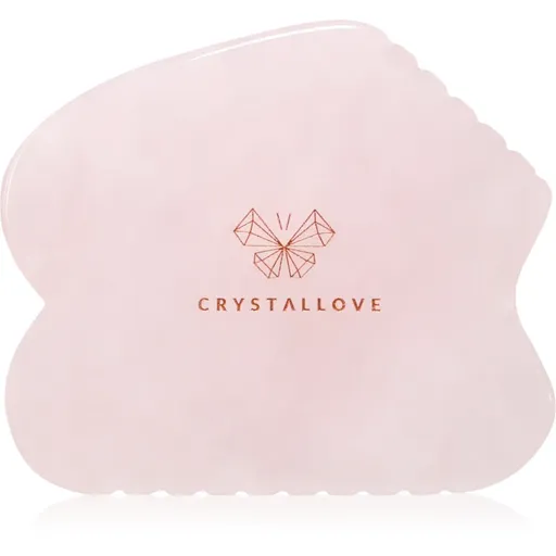 Crystallove Rose Quartz Contour Gua Sha masážna pomôcka na tvár 1 ks